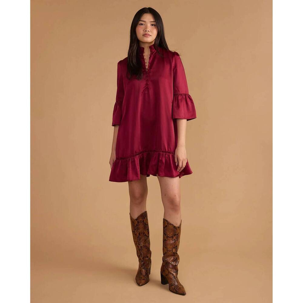 NEW DOUBLE A chelsea mini dress in beet red